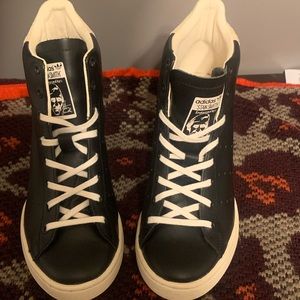 Adidas Stan Smith Women’s Hidden Wedge Black white sneakers. Shoes Size US 8.